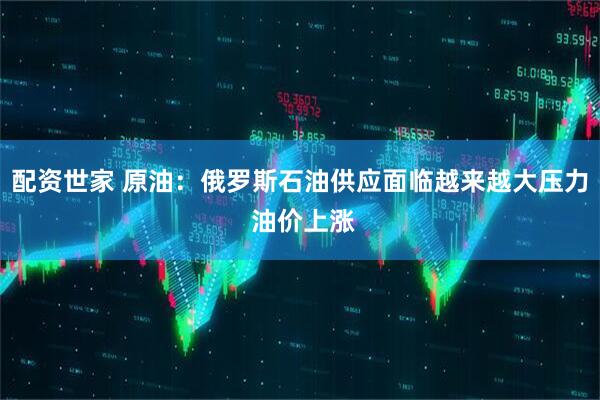 配资世家 原油：俄罗斯石油供应面临越来越大压力 油价上涨