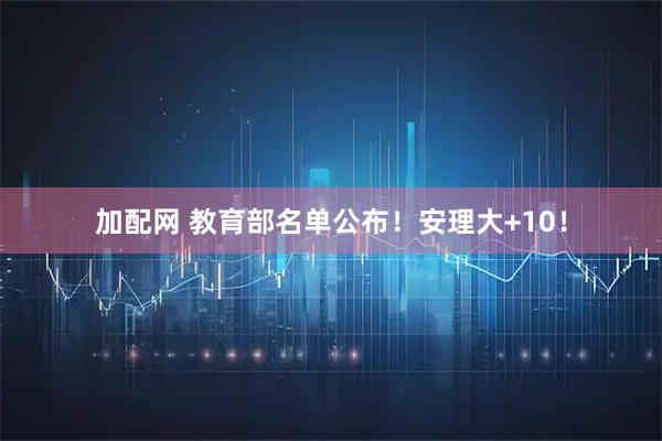 加配网 教育部名单公布！安理大+10！