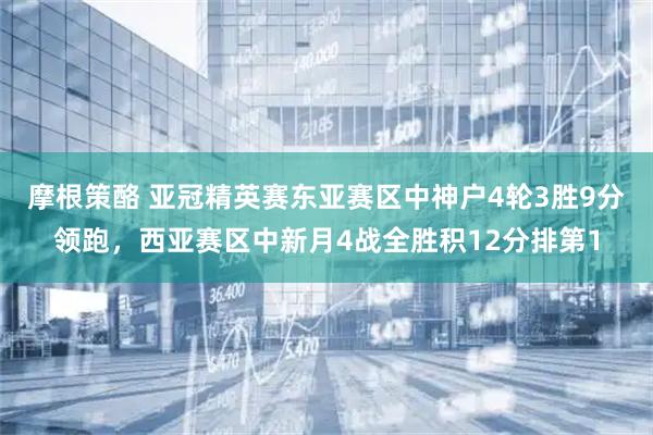摩根策酪 亚冠精英赛东亚赛区中神户4轮3胜9分领跑，西亚赛区中新月4战全胜积12分排第1