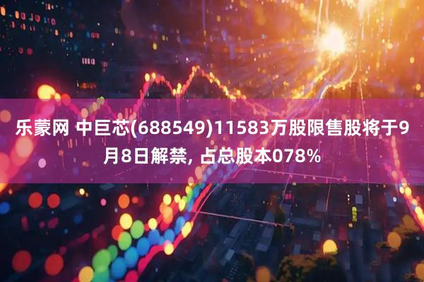 乐蒙网 中巨芯(688549)11583万股限售股将于9月8日解禁, 占总股本078%